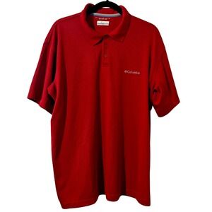 Columbia Men's‎ Short Sleeve 3 Button Down Omni Shade XL Maroon/Red Shirt Casual